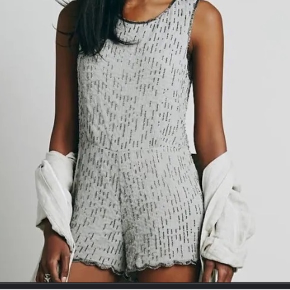 Free People Pants - Free People Embellished Beaded Romper